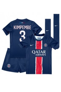 Paris Saint-Germain Presnel Kimpembe #3 Babytruitje Thuis tenue Kind 2024-25 Korte Mouw (+ Korte broeken)